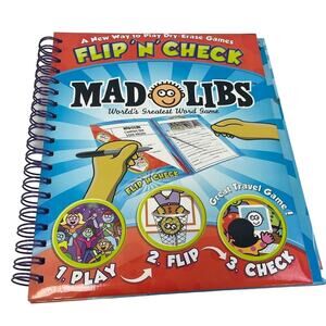 2011 Mad Libs Flip N Check Dry-Erase Wipe Off Spiral Bound Hardback Book
